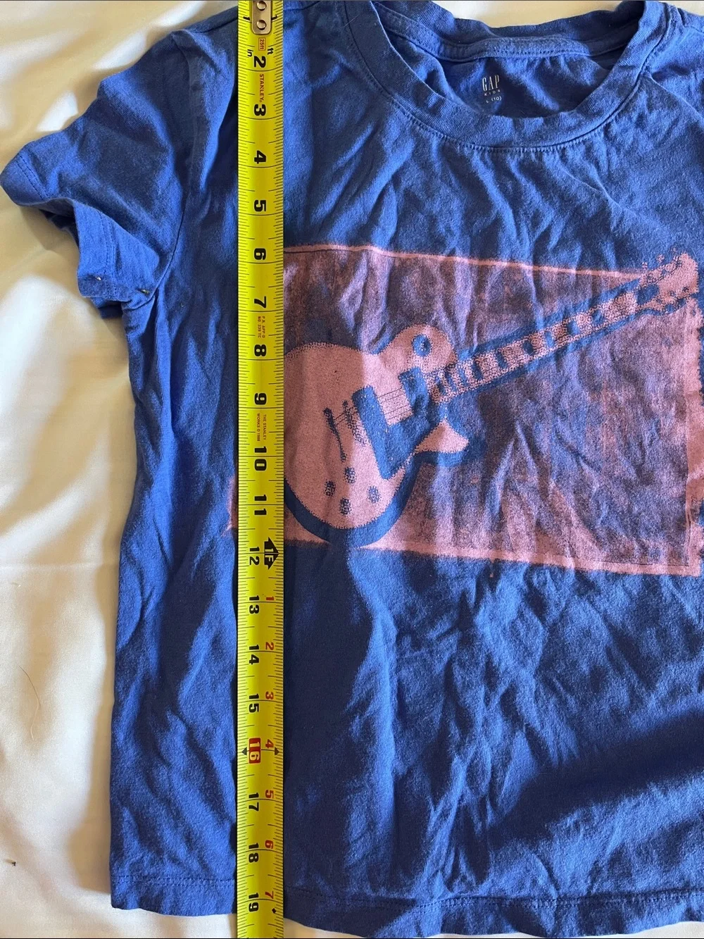 GAP Boys Royal Blue Tee with Pink Guitar Print L (10)